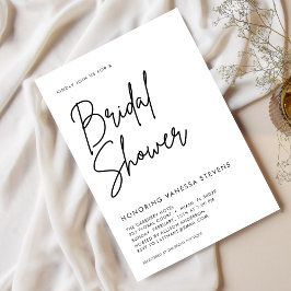 シックミニマルブライダルシャワー 招待状