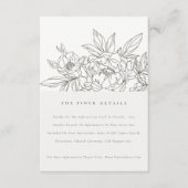 シックミニマルブラウンフローラスケ結婚ッチの詳細 エンクロージャーカード (正面)