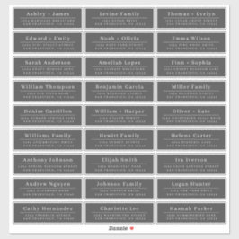 シックミニマルブラック結婚ズゲスト住所 シール