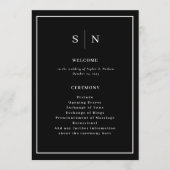 シックミニマルブラック エレガント縁ど結婚s プログラム (正面)