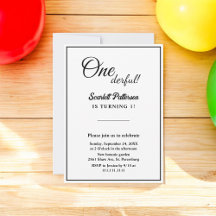 シックミニマルブラック&ホワイトエレガント誕生日