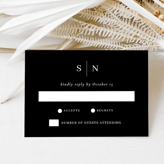 シックミニマルブラック | 結婚s 出欠カード