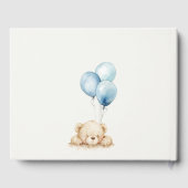 シックミニマルブルービーリー待ちバルーンベイビーシャワー ゲストブック (裏面)