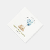 シックミニマルブルービーリー待ちバルーンベイビーシャワー スタンダードカクテルナプキン (角)