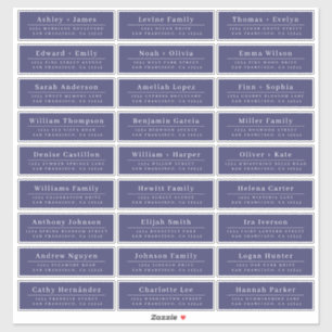 シックミニマルブルー結婚ズゲスト住所 シール