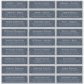 シックミニマルブルー結婚ズゲスト住所 シール (正面)