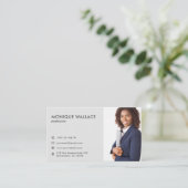 シックミニマルプロフェッショナル縦型フォトアイコン 名刺 (スタンド正面)