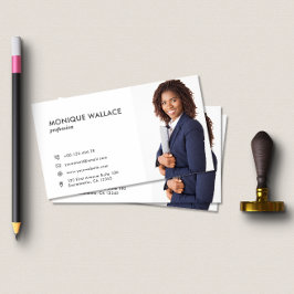 シックミニマルプロフェッショナル縦型フォトアイコン 名刺