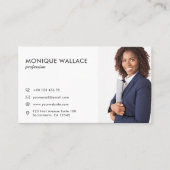 シックミニマルプロフェッショナル縦型フォトアイコン 名刺 (正面)