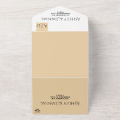 シックミニマルベージュホワイトエレガモダンントウェディング オールインワン招待状 (外側)