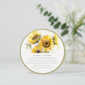 シックミニマルボホウォーター色ひまわり婚約 招待状 (スタンド正面)