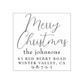 シックミニマルメリークリスマスファミリー差出人住所 ラバースタンプ (インプリント)