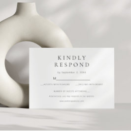 シックミニマルモダン結婚ス 出欠カード