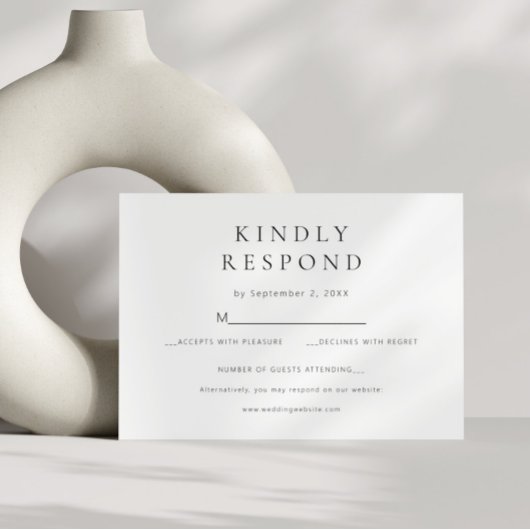 シックミニマルモダン結婚ス 出欠カード