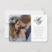 シックミニマルモノグラム2フォト結婚ズ サンキューカード (正面)