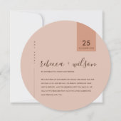 シックミニマルラストピンクピーチタイポグラフィ結婚ズ サンキューカード (正面)