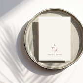 シックミニマルリーフモノグラム結婚のウェブサイトQRコード エンクロージャーカード