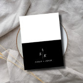 シックミニマルリーフモノグラム結婚のウェブサイトQRコード エンクロージャーカード