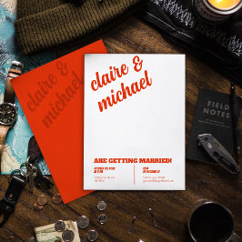 シックミニマルレトロ結婚式招待状 招待状