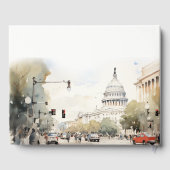 シックミニマルワシントンDC、米国ウォーター結婚カラー ゲストブック (裏面)