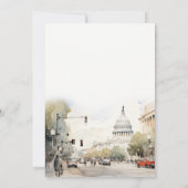 シックミニマルワシントンDC、米国ウォーター結婚カラー サンキューカード (裏面)