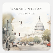 シックミニマルワシントンDC、米国ウォーター結婚カラー スクエアシール (正面)