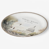 シックミニマルワシントンDC、米国ウォーター結婚カラー ペーパープレート (アングル)