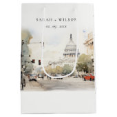 シックミニマルワシントンDC、米国ウォーター結婚カラー ミディアムペーパーバッグ (裏面)