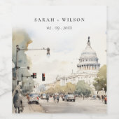 シックミニマルワシントンDC、米国ウォーター結婚カラー ワインラベル (シングルラベル)