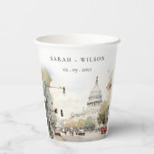 シックミニマルワシントンDC、米国ウォーター結婚カラー 紙コップ (裏面)