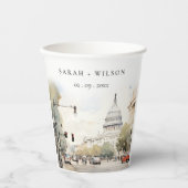 シックミニマルワシントンDC、米国ウォーター結婚カラー 紙コップ (正面)