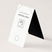 シックミニマル白黒ズぶら下がったネックレスディスプレイ 名刺 (裏面)