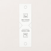 シックミニマル白黒ズぶら下がったネックレスディスプレイ 名刺 (外部フラット)