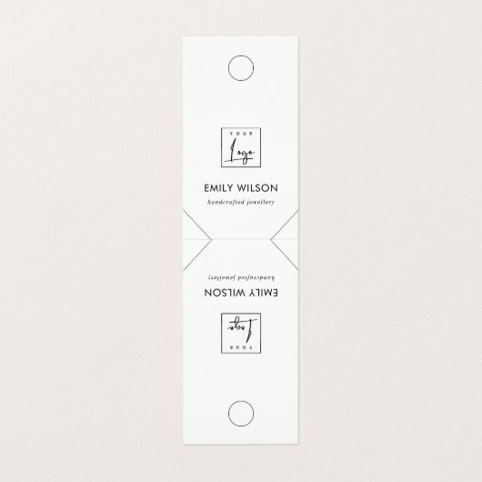 シックミニマル白黒ズぶら下がったネックレスディスプレイ 名刺 (外部フラット)