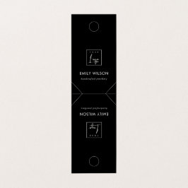 シックミニマル白黒ズぶら下がったネックレスディスプレイ 名刺