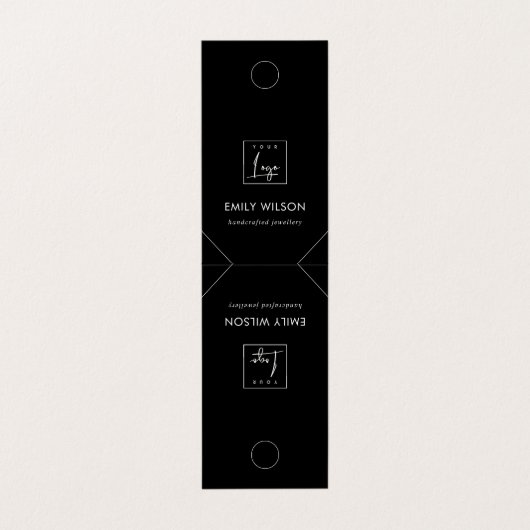 シックミニマル白黒ズぶら下がったネックレスディスプレイ 名刺 (外部フラット)