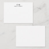 シックミニマル白黒モノグラム ノートカード (正面/裏面)