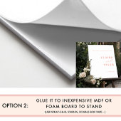 シックミニマル赤面ピンクピーチ結婚ズウェルカムサイン ポスター