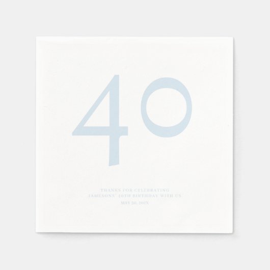 シックミニマル40th誕生日パーティー スタンダードカクテルナプキン (正面)