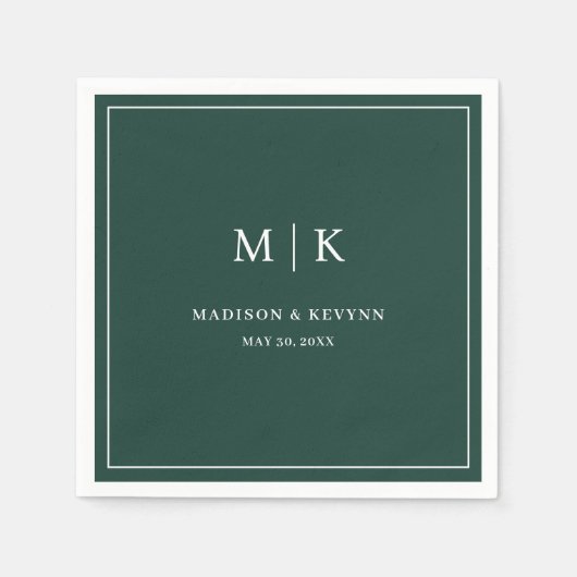 シックミニマル・セージ・グリーン |の結婚ナプキンス スタンダードカクテルナプキン (正面)