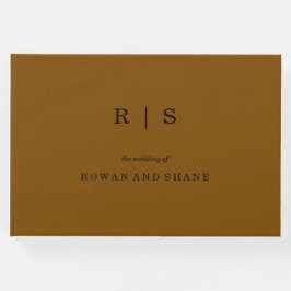 シックミニマル・ブラウン | ブラックフォント結婚ズゲスト ゲストブック