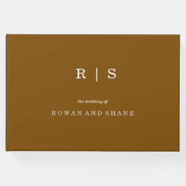 シックミニマル・ブラウン&ホワイト・フォントズ結婚・ゲスト ゲストブック