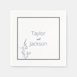 シックミニマル・ブルー スタンダードカクテルナプキン