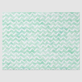 シックミントウォーターカラーシェブロンストライプ 薄葉紙