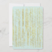 シックミントグラム金ゴールドストライプブライダルシャワー 招待状 (裏面)