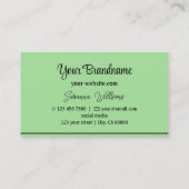 シックミントグリーンブラックストライププロフェッショナルスタイリッシュ 名刺 (裏面)