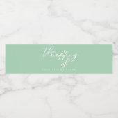 シックミントグリーンホワイトパーソナライズされたズ結婚ズ ペットボトルラベル (シングルラベル)