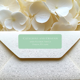 シックミントグリーンホワイト結婚ズ差出人住所 ラベル