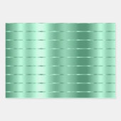 シックミントグリーンリボンボウブライダルシャワー ラッピングペーパーシート (正面3)