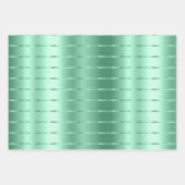 シックミントグリーンリボンボウブライダルシャワー ラッピングペーパーシート (正面)